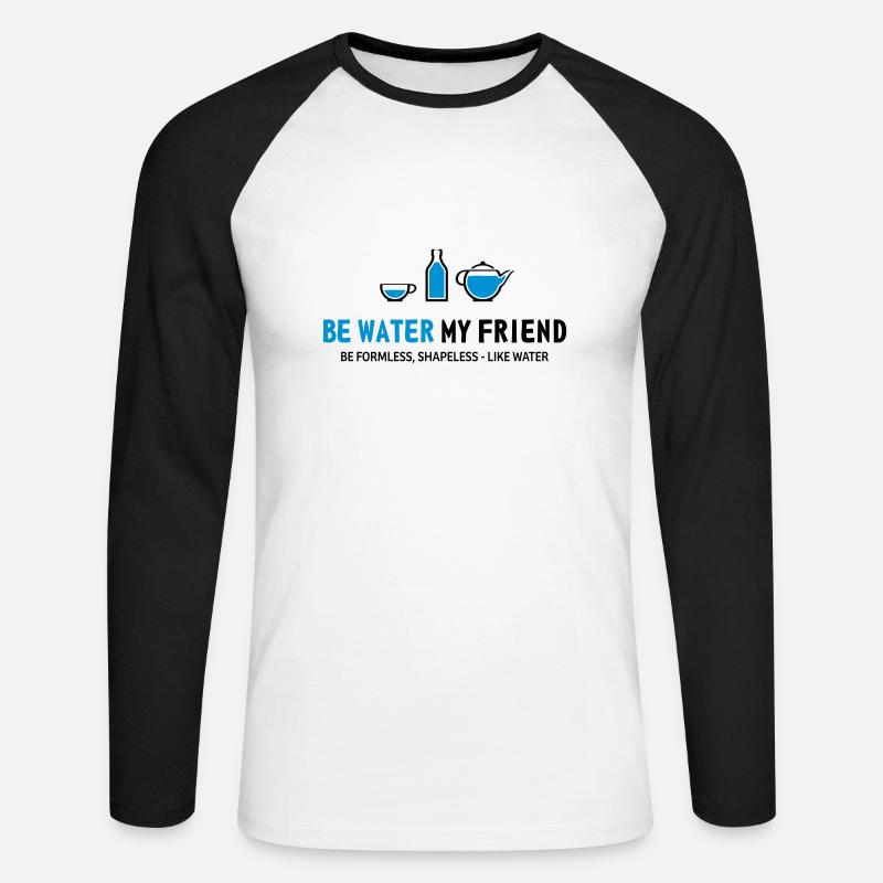 be water - Unisex Baseballshirt langarm - Weiß/Schwarz