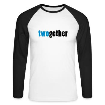twogether zusammen zwillinge - Unisex Baseballshirt langarm - Weiß/Schwarz - Vorne - Nik (191cm)