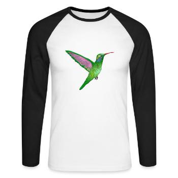 humming-bird - Unisex Long Sleeve Baseball T-Shirt - white/black - Front - Nik (191cm)
