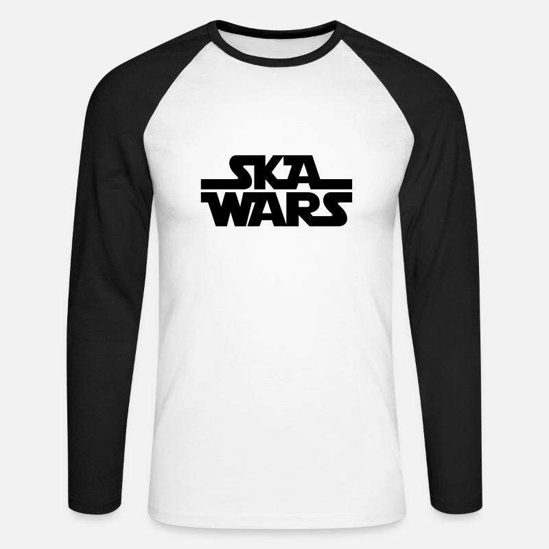 Ska Wars - Unisex Baseballshirt langarm - Weiß/Schwarz