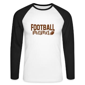 Football Mama - Unisex Long Sleeve Baseball T-Shirt - white/black - Front - Nik (191cm)
