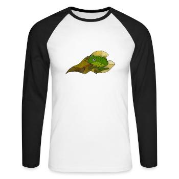 Frosch - Unisex Baseballshirt langarm - Weiß/Schwarz - Vorne - Nik (191cm)