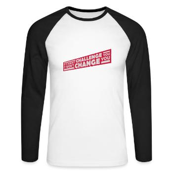 Workout Fitness Motivation Quote - Unisex Long Sleeve Baseball T-Shirt - white/black - Front - Nik (191cm)