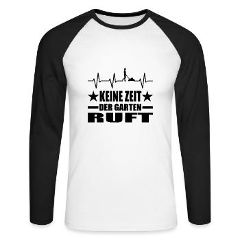 Garten - Unisex Baseballshirt langarm - Weiß/Schwarz - Vorne - Nik (191cm)