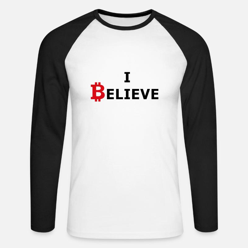 Bitcoin rot-schwarz - Unisex Baseballshirt langarm - Weiß/Schwarz