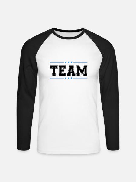 Team 02 - Unisex Long Sleeve Baseball T-Shirt - white/black