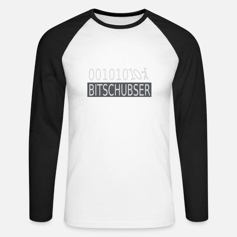 Bitschubser - Unisex Baseballshirt langarm - Weiß/Schwarz