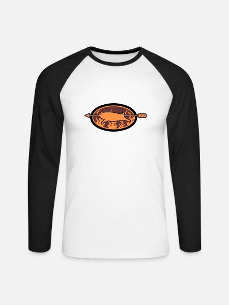 Grilling me softly! - Unisex Baseballshirt langarm - Weiß/Schwarz