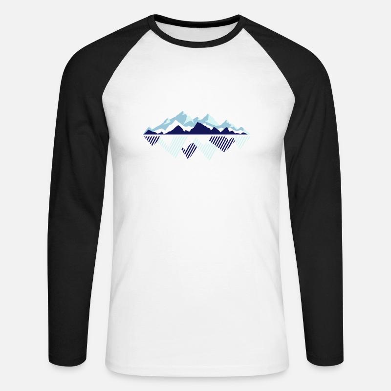 Tauern - Unisex Baseballshirt langarm - Weiß/Schwarz