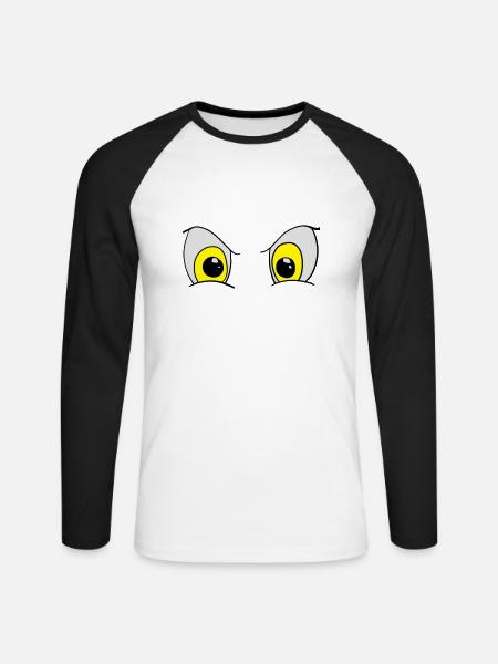 auge - Unisex Baseballshirt langarm - Weiß/Schwarz