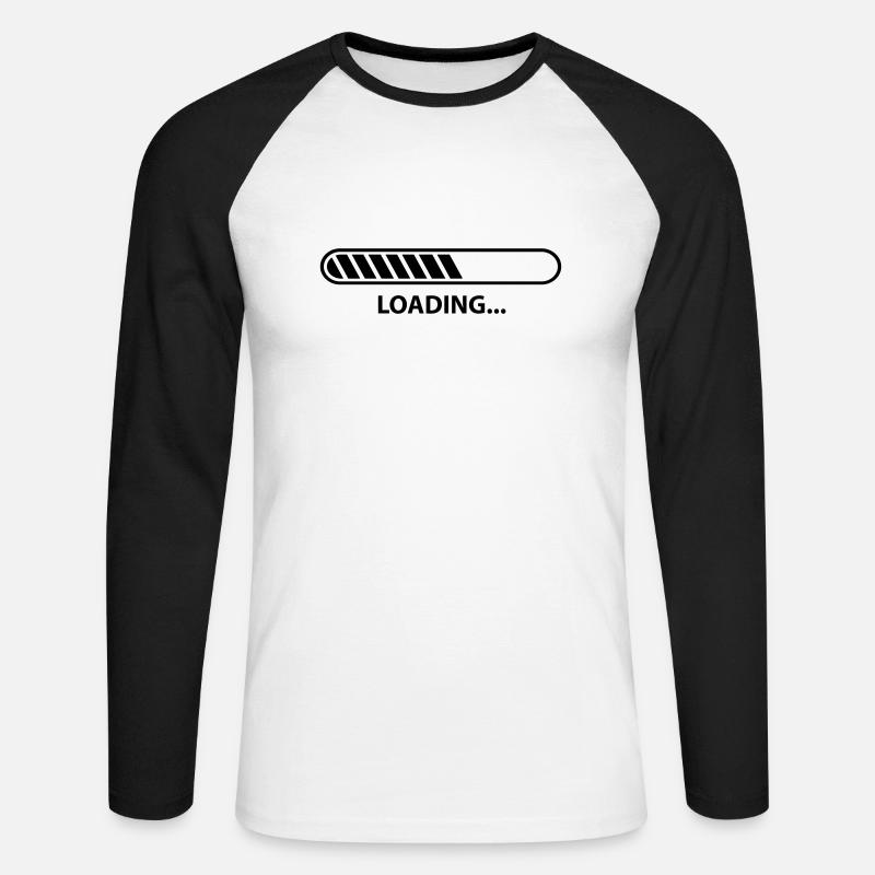 Loading Progress - Unisex Baseballshirt langarm - Weiß/Schwarz