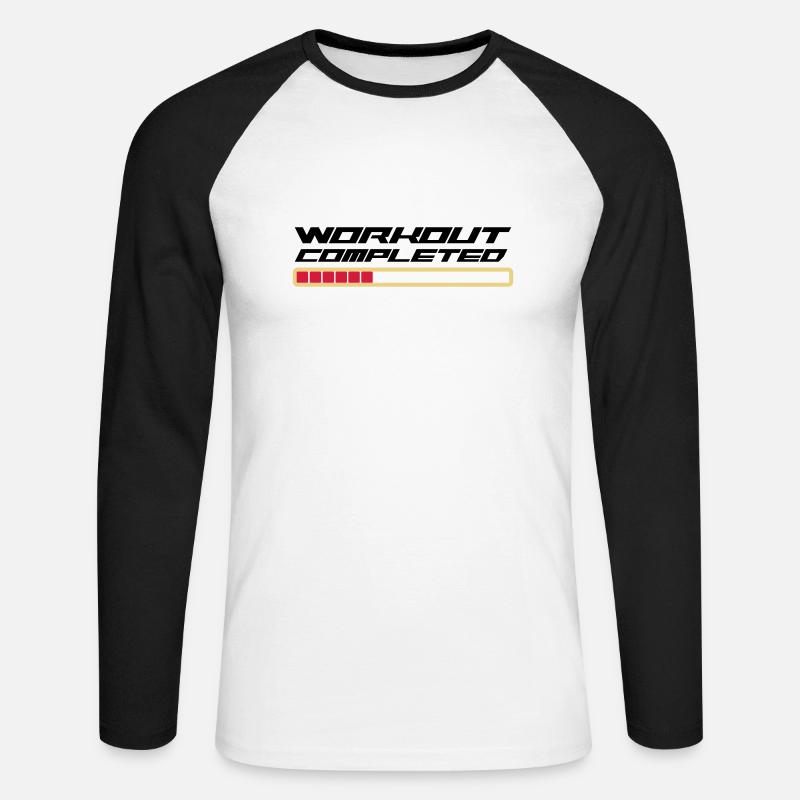 Workout Komplett - Unisex Baseballshirt langarm - Weiß/Schwarz