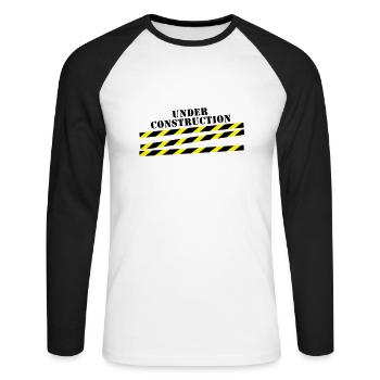 under_construction__f2 - T-shirt baseball manches longues Homme - blanc/noir - Devant - Nik (191cm)