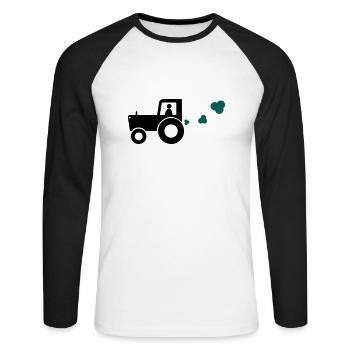 Trecker - Unisex Baseballshirt langarm - Weiß/Schwarz - Vorne - Nik (191cm)