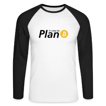 Time for plan B - T-shirt baseball manches longues Homme - blanc/noir - Devant - Nik (191cm)