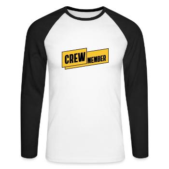 CREW Member Team Staff Group Team Selection - Unisex Long Sleeve Baseball T-Shirt - white/black - Front - Nik (191cm)