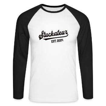 Stuckateur 2024 Beruf Stukkateur Gipser Maurer - Unisex Baseballshirt langarm - Weiß/Schwarz - Vorne - Nik (191cm)