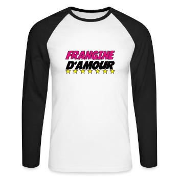 FRANGINE d'amour - T-shirt baseball manches longues Homme - blanc/noir - Devant - Nik (191cm)