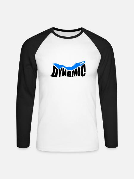 Dynamic-Freediver - Unisex Baseballshirt langarm - Weiß/Schwarz