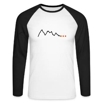 Höhenprofil-Gebirge - Unisex Baseballshirt langarm - Weiß/Schwarz - Vorne - Nik (191cm)