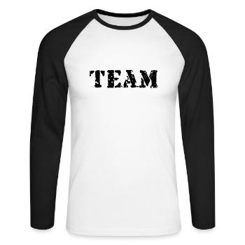 Team, Player, Club, Sports, Winner, Best, Champion - Unisex Long Sleeve Baseball T-Shirt - white/black - Front - Nik (191cm)