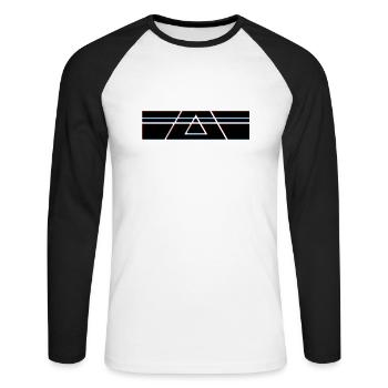 Triangle Geometrie Hipster - Unisex Baseballshirt langarm - Weiß/Schwarz - Vorne - Nik (191cm)