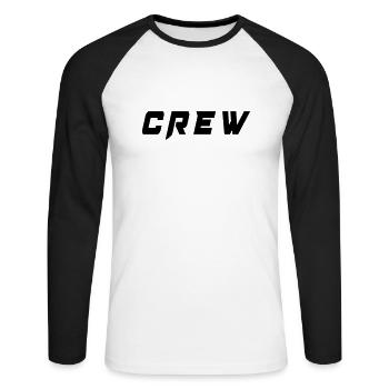 équipage - T-shirt baseball manches longues Homme - blanc/noir - Devant - Nik (191cm)