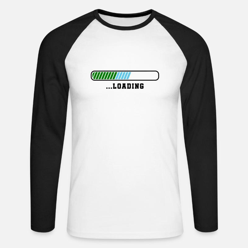loading - Unisex Baseballshirt langarm - Weiß/Schwarz