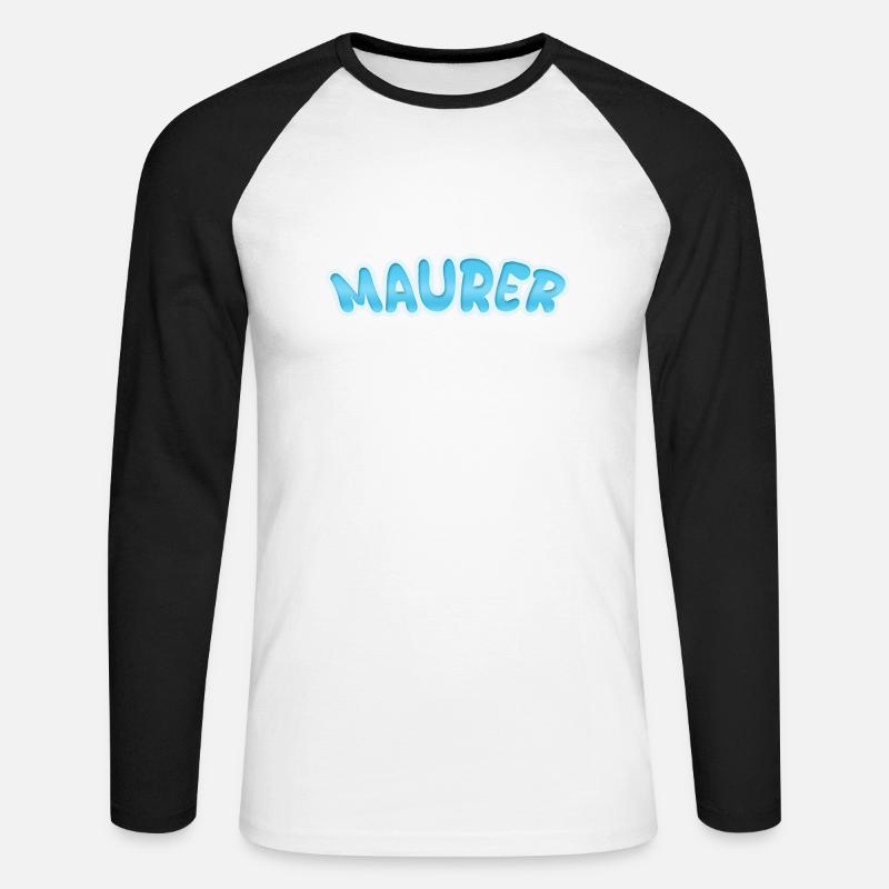Gift for bricklayer - Unisex Long Sleeve Baseball T-Shirt - white/black
