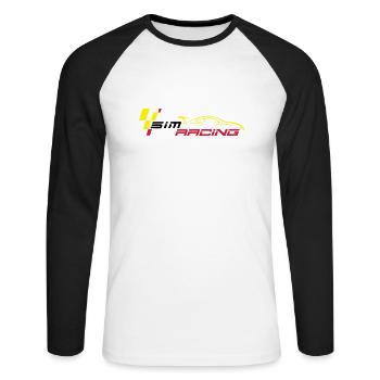 SIMRACING - eRacing - T-shirt baseball manches longues Homme - blanc/noir - Devant - Nik (191cm)