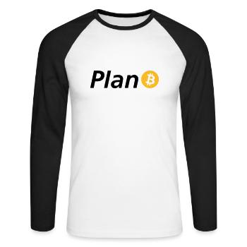 Plan B - T-shirt baseball manches longues Homme - blanc/noir - Devant - Nik (191cm)