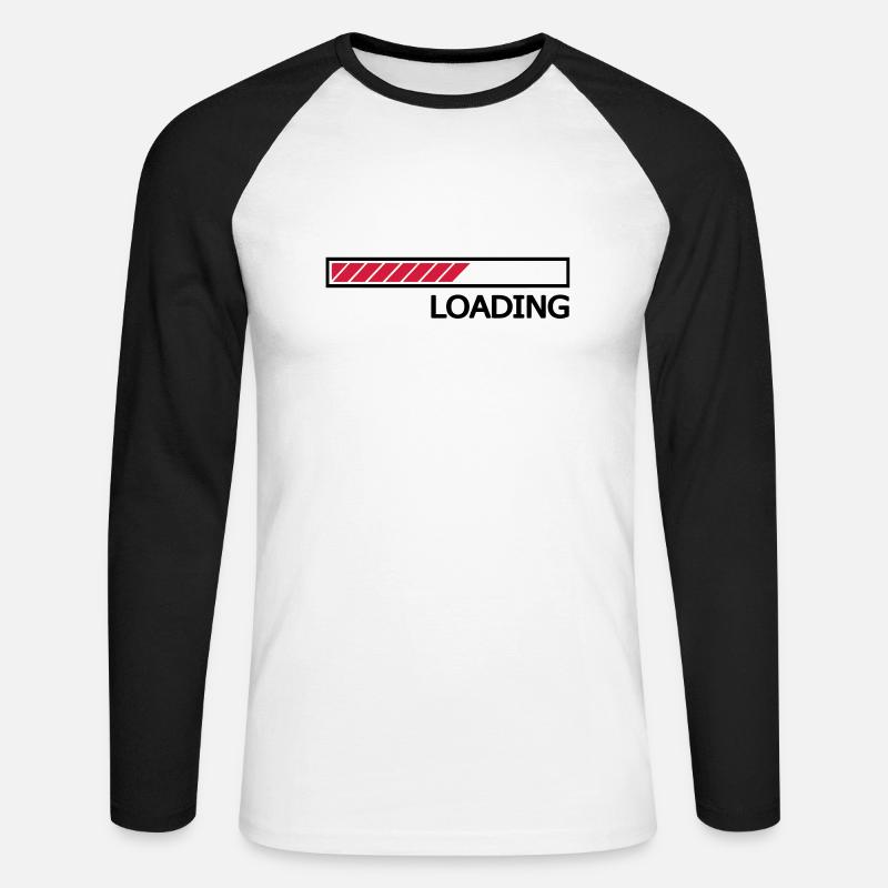 Loading Ladebalken Loading Bar - Unisex Baseballshirt langarm - Weiß/Schwarz
