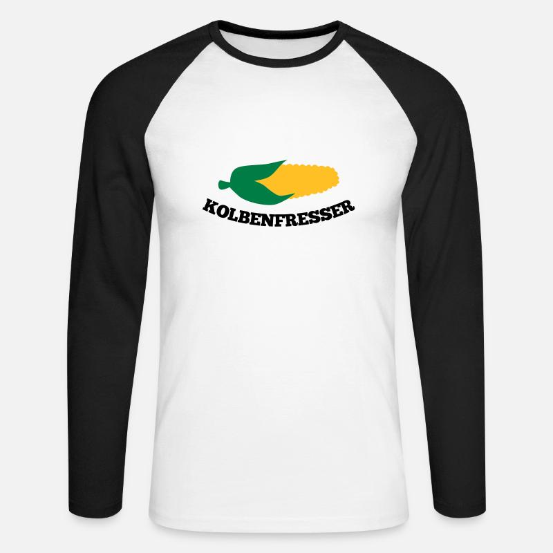 Kolbenfresser - Unisex Baseballshirt langarm - Weiß/Schwarz