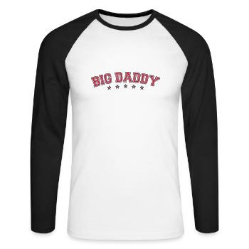 Father's day logo Big Daddy hero dad Vater - Unisex Long Sleeve Baseball T-Shirt - white/black - Front - Nik (191cm)