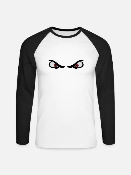 Augen gefährlich - Unisex Baseballshirt langarm - Weiß/Schwarz