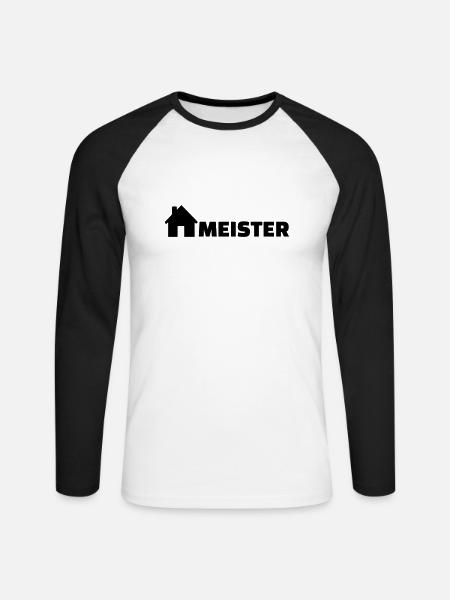 Hausmeister - Unisex Baseballshirt langarm - Weiß/Schwarz