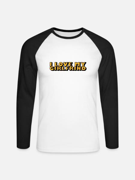ilovemygirlfrind_2c - Unisex Long Sleeve Baseball T-Shirt - white/black