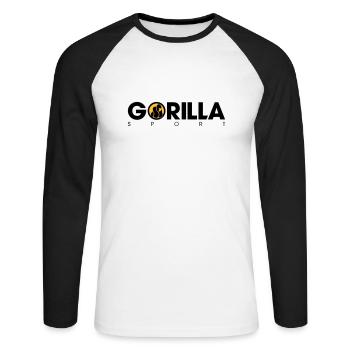 Gorilla Sport - Unisex Baseballshirt langarm - Weiß/Schwarz - Vorne - Nik (191cm)