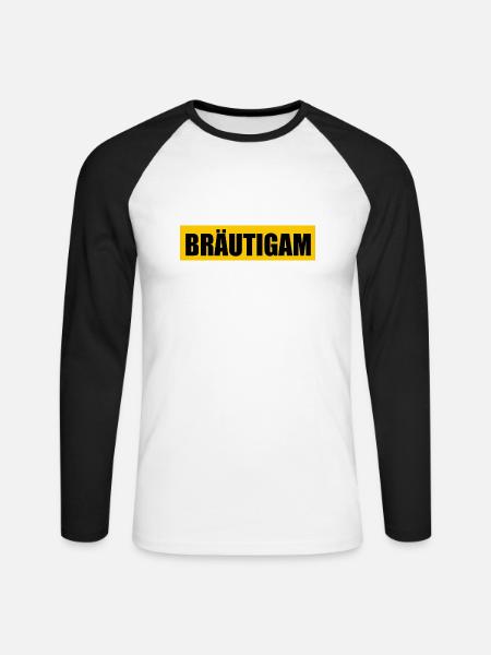 bräutigam - Unisex Baseballshirt langarm - Weiß/Schwarz