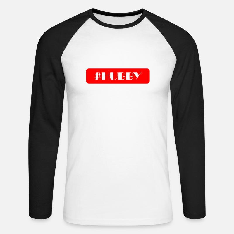 Ehemann Text - Unisex Baseballshirt langarm - Weiß/Schwarz