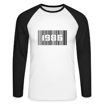 Année de naissance Anniversaire Né en - Fabriqué en 1986 - T-shirt baseball manches longues Homme - blanc/noir - Devant - Nik (191cm)
