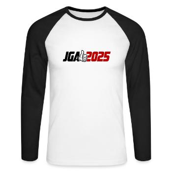 Jga 2025 Junggesellenabschied - Unisex Baseballshirt langarm - Weiß/Schwarz - Vorne - Nik (191cm)