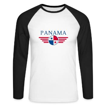 I Love Panama, Elegance Style Design T-Shirt - Unisex Long Sleeve Baseball T-Shirt - white/black - Front - Nik (191cm)