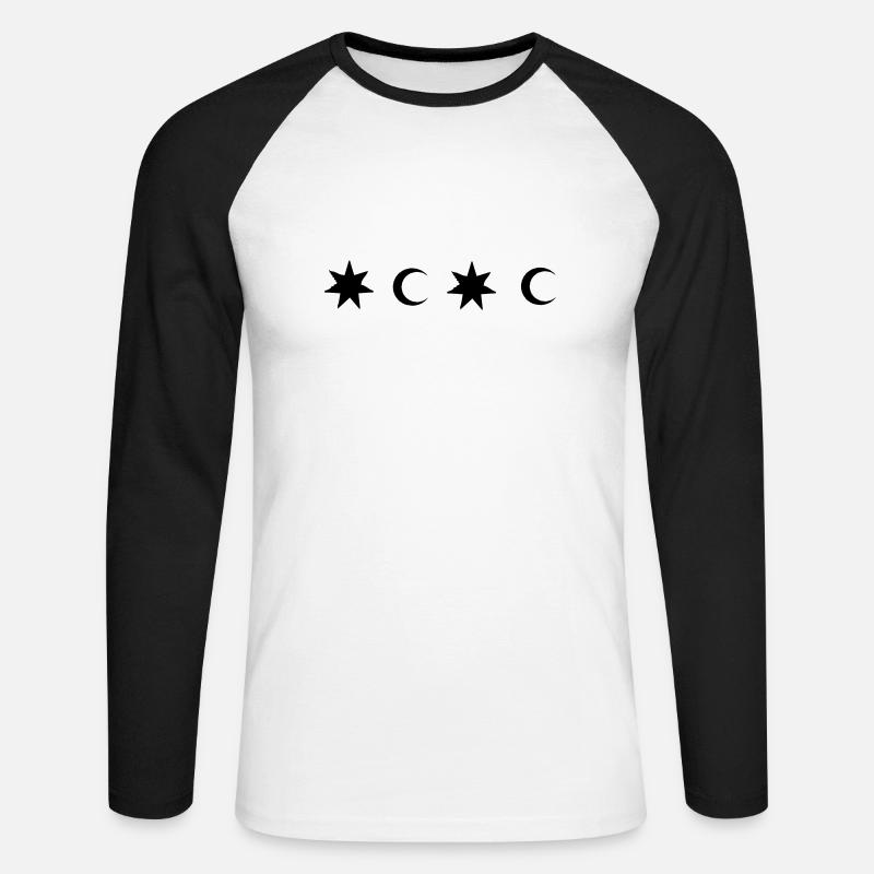 elemente - Unisex Baseballshirt langarm - Weiß/Schwarz