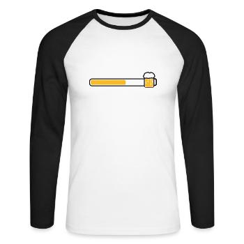 barcode text logo design loading download energy r - Unisex Long Sleeve Baseball T-Shirt - white/black - Front - Nik (191cm)