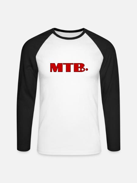 MTB - Unisex Long Sleeve Baseball T-Shirt - white/black