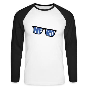 nerd coder server download cyberspace programmer - Unisex Long Sleeve Baseball T-Shirt - white/black - Front - Nik (191cm)