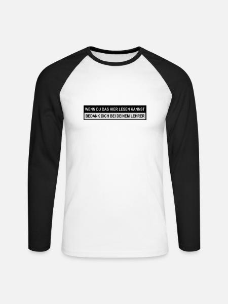 Lehrer - Unisex Baseballshirt langarm - Weiß/Schwarz