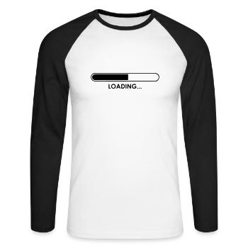 Universelles Loading Symbol - 1C - Unisex Baseballshirt langarm - Weiß/Schwarz - Vorne - Nik (191cm)