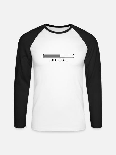 Universelles Loading Symbol - 2C - Unisex Baseballshirt langarm - Weiß/Schwarz